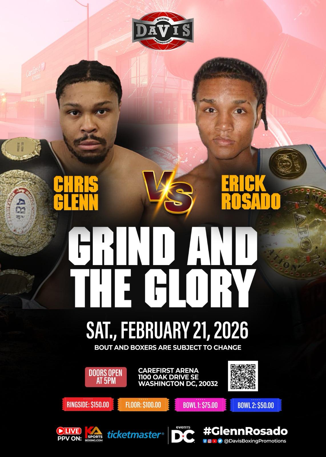 Chris " The Blueprint " Glenn Ready To Defend His Crown In High-Stakes Showdown At CareFirst Arena